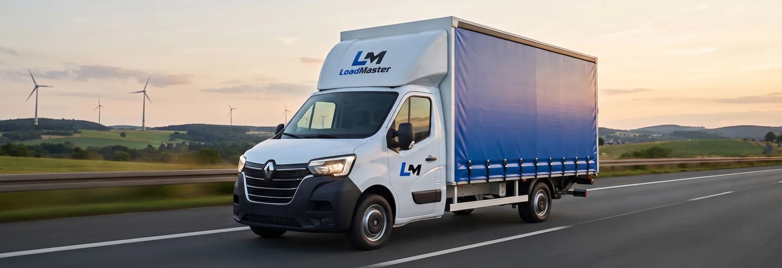 Вантажоперевезення LoadMaster: тентована вантажівка Renault Master на трасі